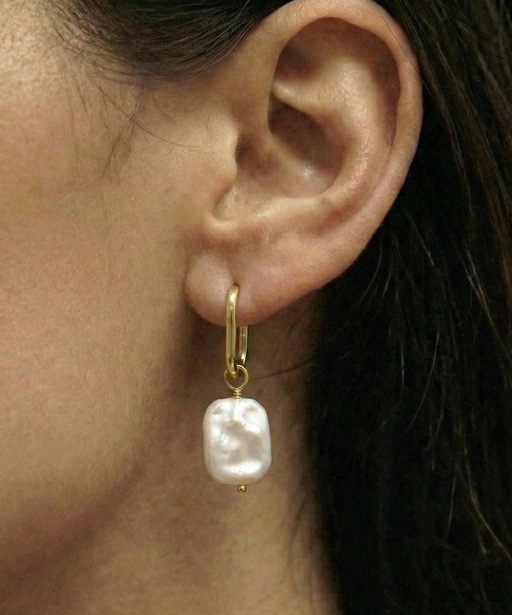 Pearl Drop Earrings lifestyle image by Boujee & Co