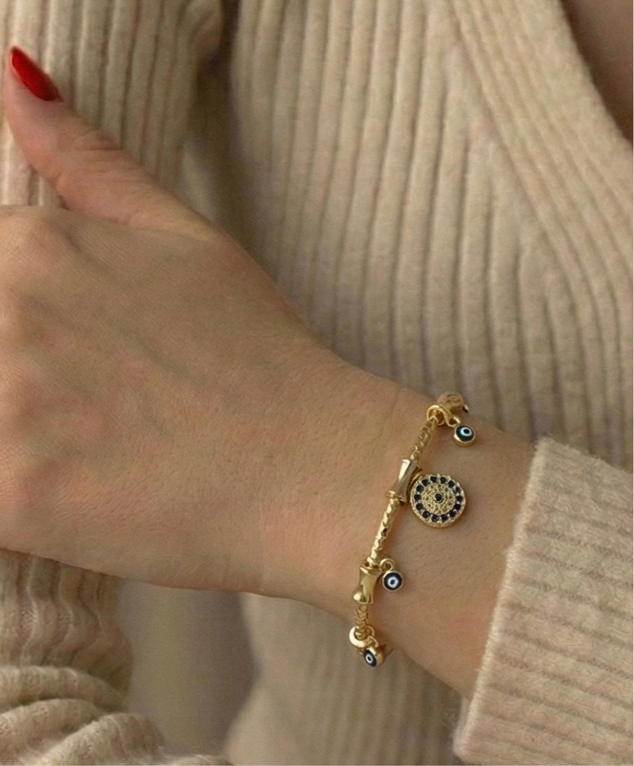 Evil Eye Charm Bracelet lifestyle image by Boujee & Co