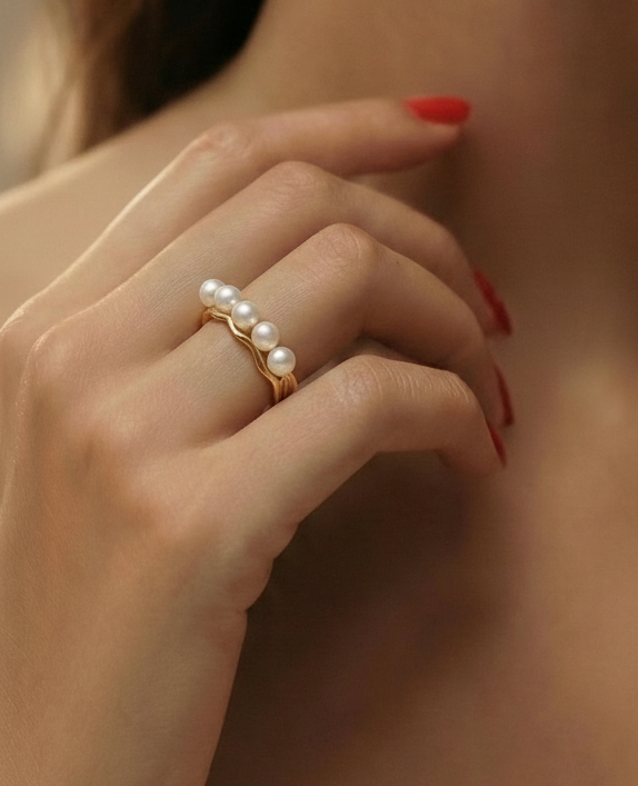 Pearl Band Ring lifestyle image by Boujee & Co