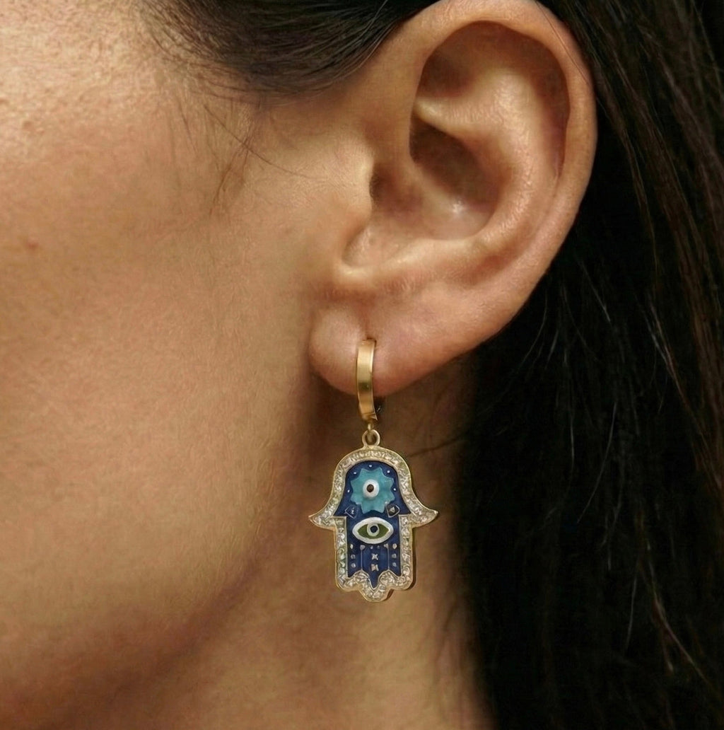 Evil Eye Drop Earrings lifestyle image by Boujee & Co