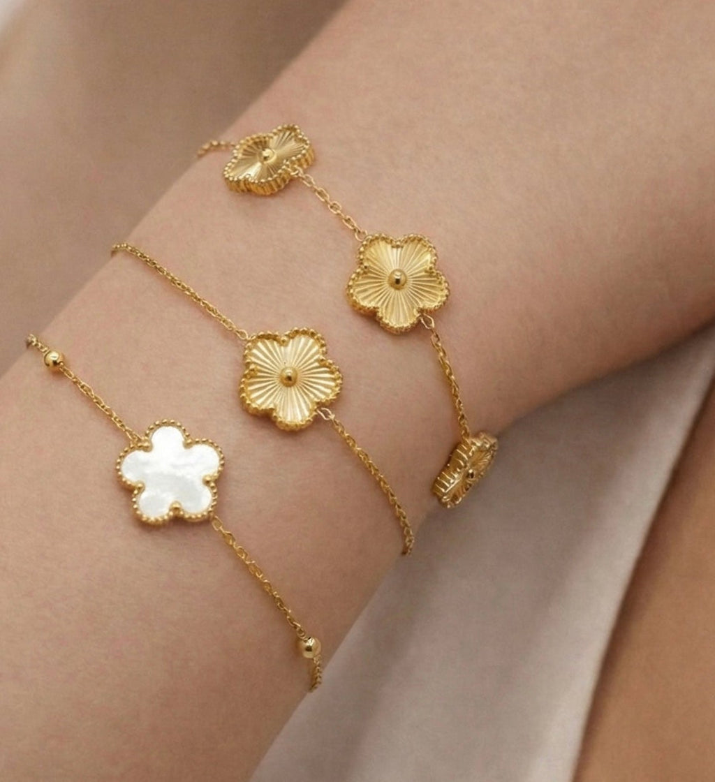 Golden Clover Bracelet lifestyle image by Boujee & Co