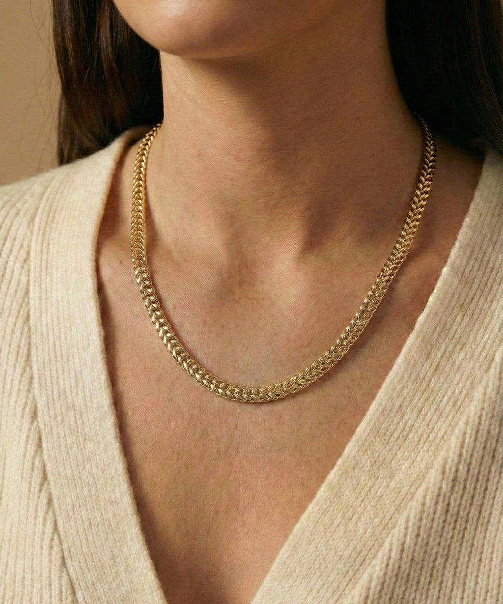 Herringbone Chain Necklace lifestyle image by Boujee & Co