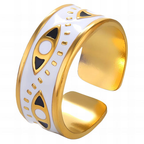 Evil Eye Arc Band gold ring by Boujee & Co