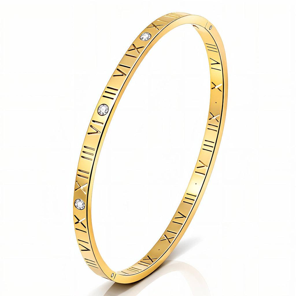 Roman Mark Bangle waterproof gold bangle by Boujee & Co