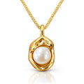 Pearl Drop Necklace gold pearl necklace by Boujee & Co
