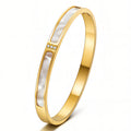 Mother of Pearl Bangle waterproof gold bangle by Boujee & Co