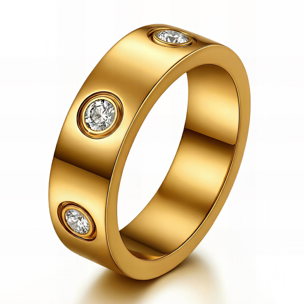 Set Stone Band gold ring by Boujee & Co