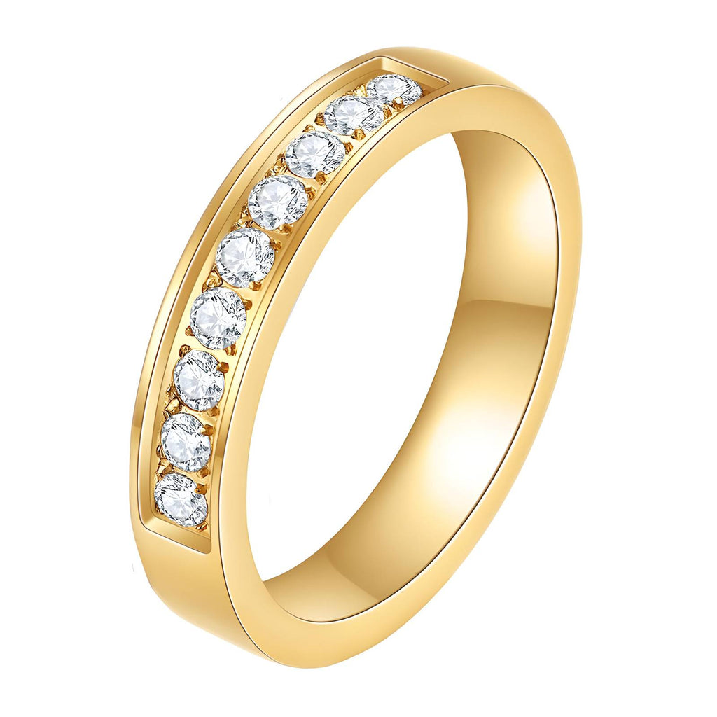 Inset Stone Band gold ring by Boujee & Co