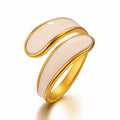 Enamel Curve Band gold ring by Boujee & Co