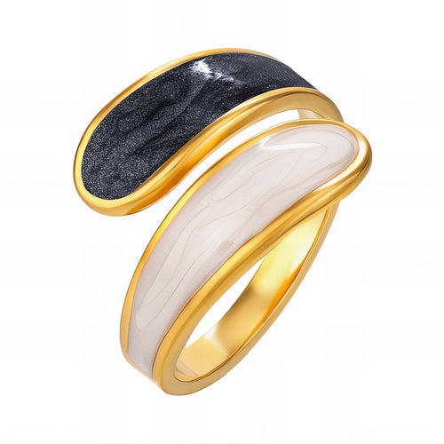 Enamel Curve Band waterproof ring by Boujee & Co