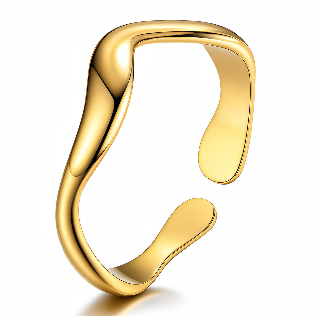Sculpted Open Band gold ring by Boujee & Co