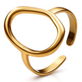 Oval Frame Band gold ring by Boujee & Co