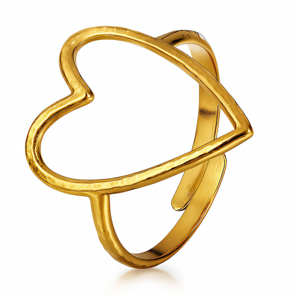 Open Heart Band gold heart ring by Boujee & Co