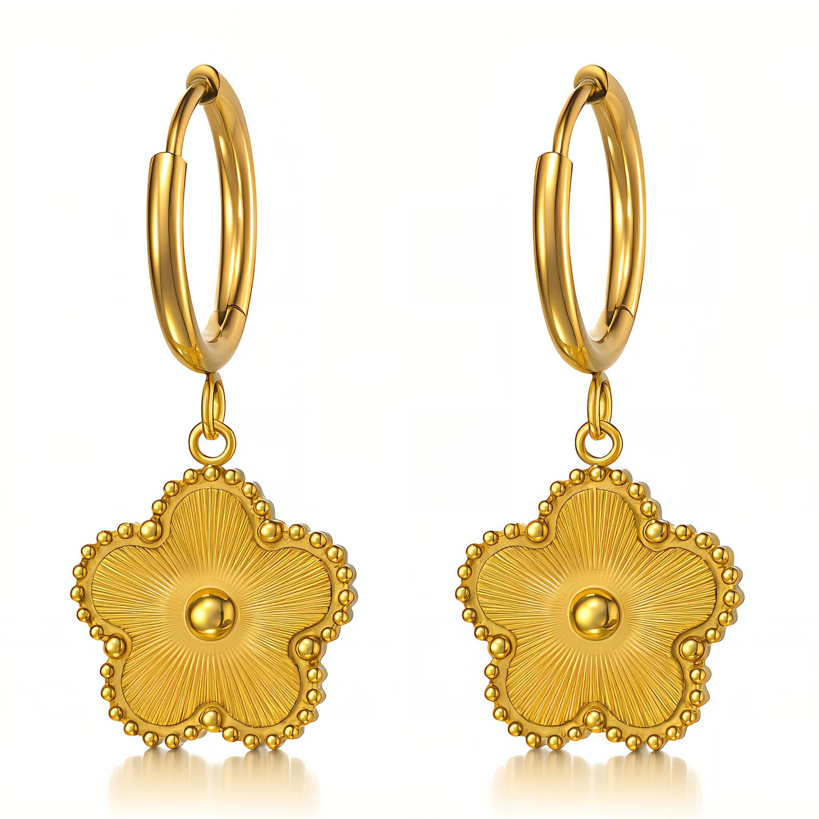 Golden Clover Drop Earrings