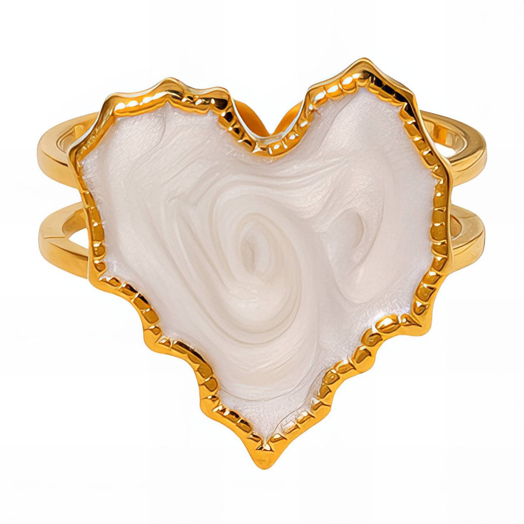 Nacre Heart Band pearl heart ring by Boujee & Co