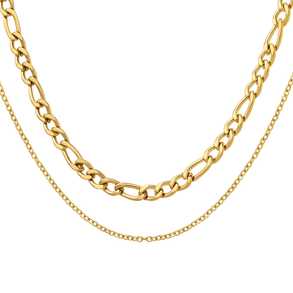Layered Chain Necklace waterproof gold necklace by Boujee & Co