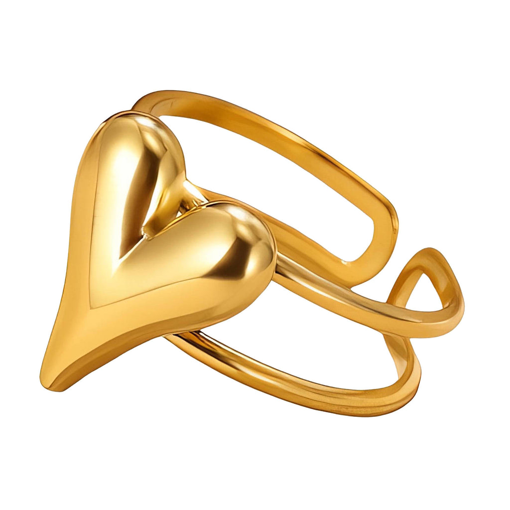 Heart Band gold heart ring by Boujee & Co