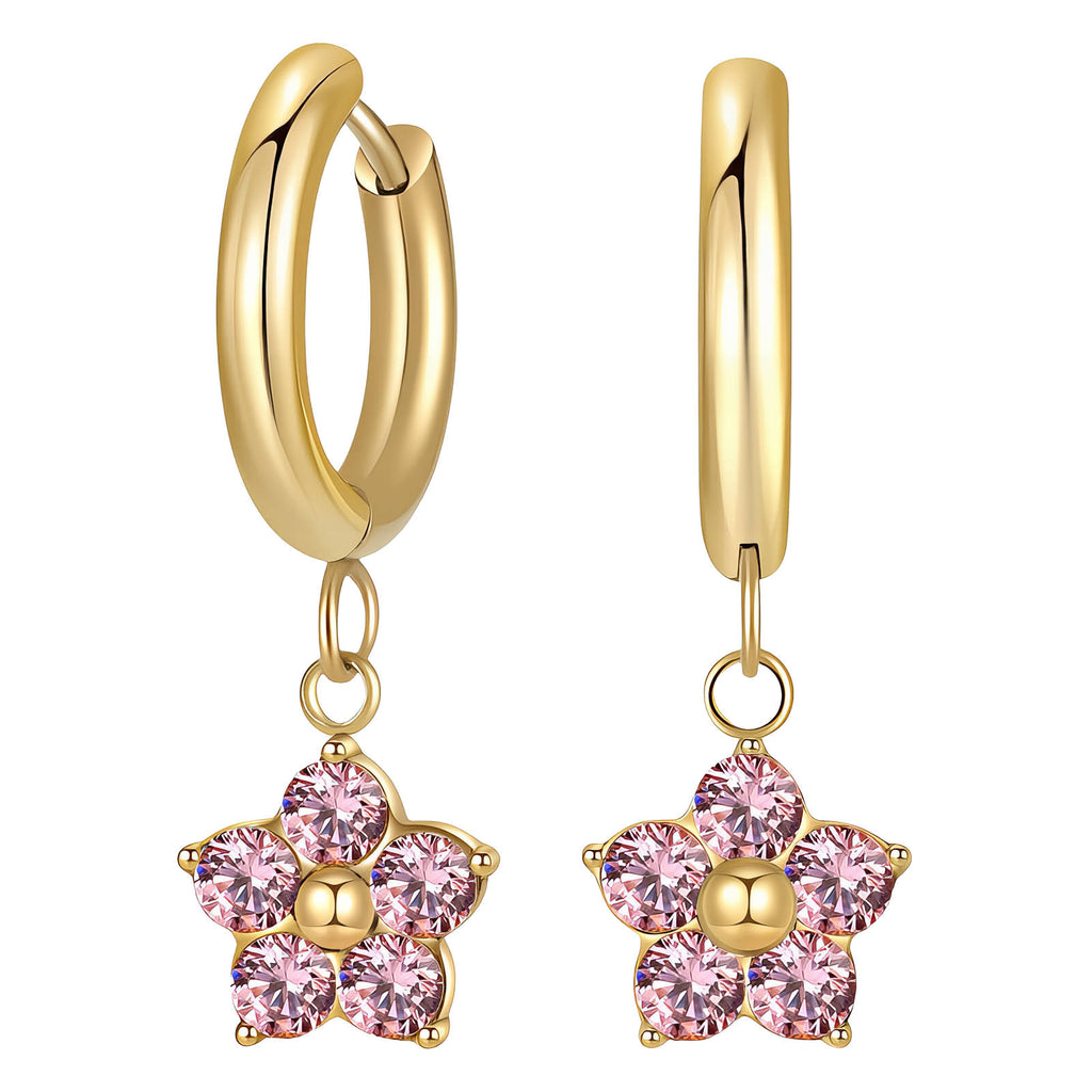 Flower Drop Earrings gold floral earrings by Boujee & Co
