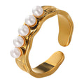 Pearl Band Ring gold pearl ring by Boujee & Co