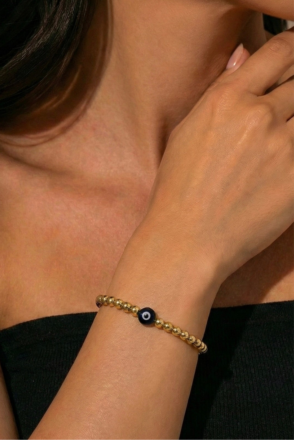 Evil Eye Bead Bracelet lifestyle image by Boujee & Co