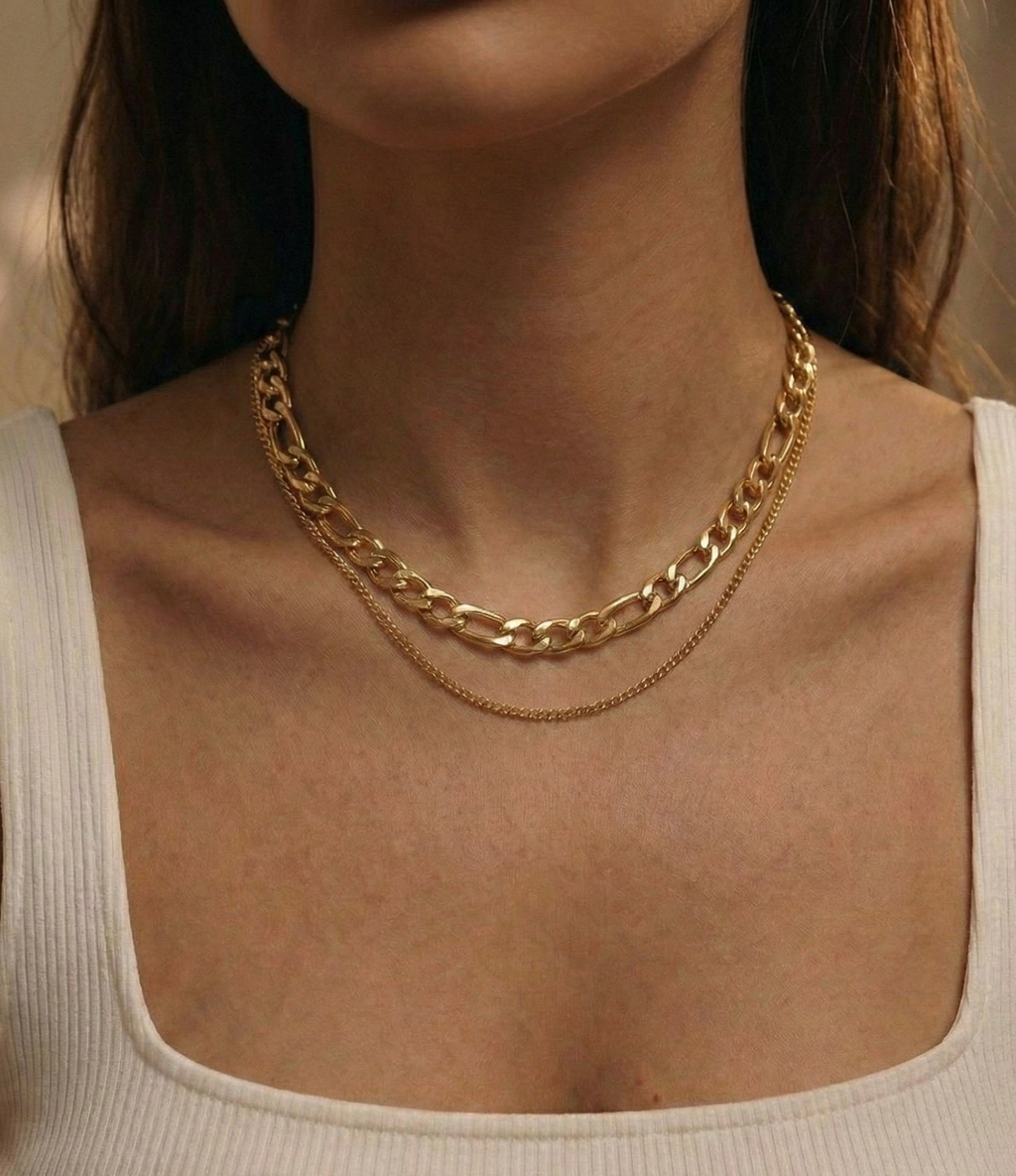 Layered Chain Necklace lifestyle image by Boujee & Co