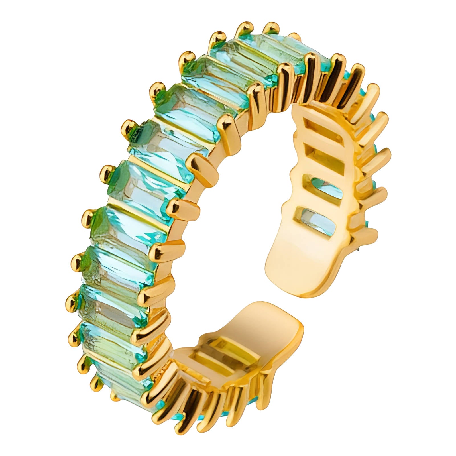 Emerald Green Baguette Ring