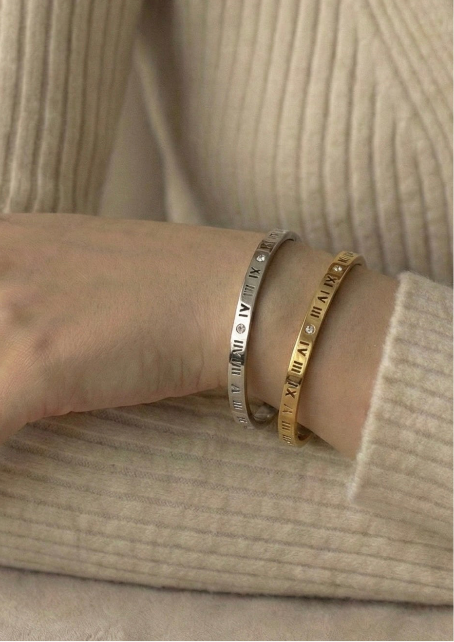 Roman Mark Bangle lifestyle image by Boujee & Co