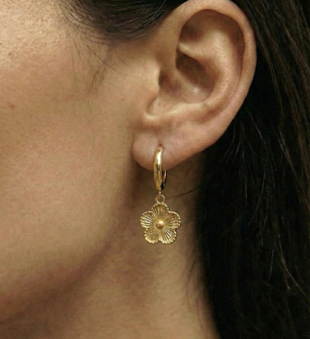 Golden Clover Drop Earrings lifestyle image by Boujee & Co