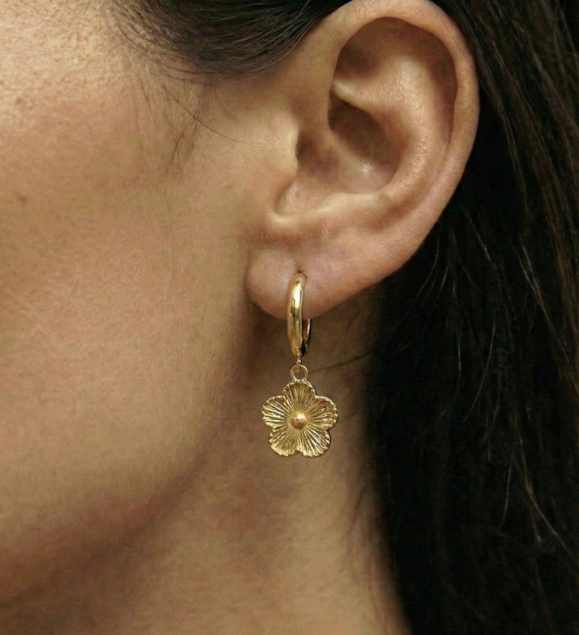 Golden Clover Drop Earrings