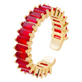 Ruby red Baguette Stone Ring by Boujee & Co