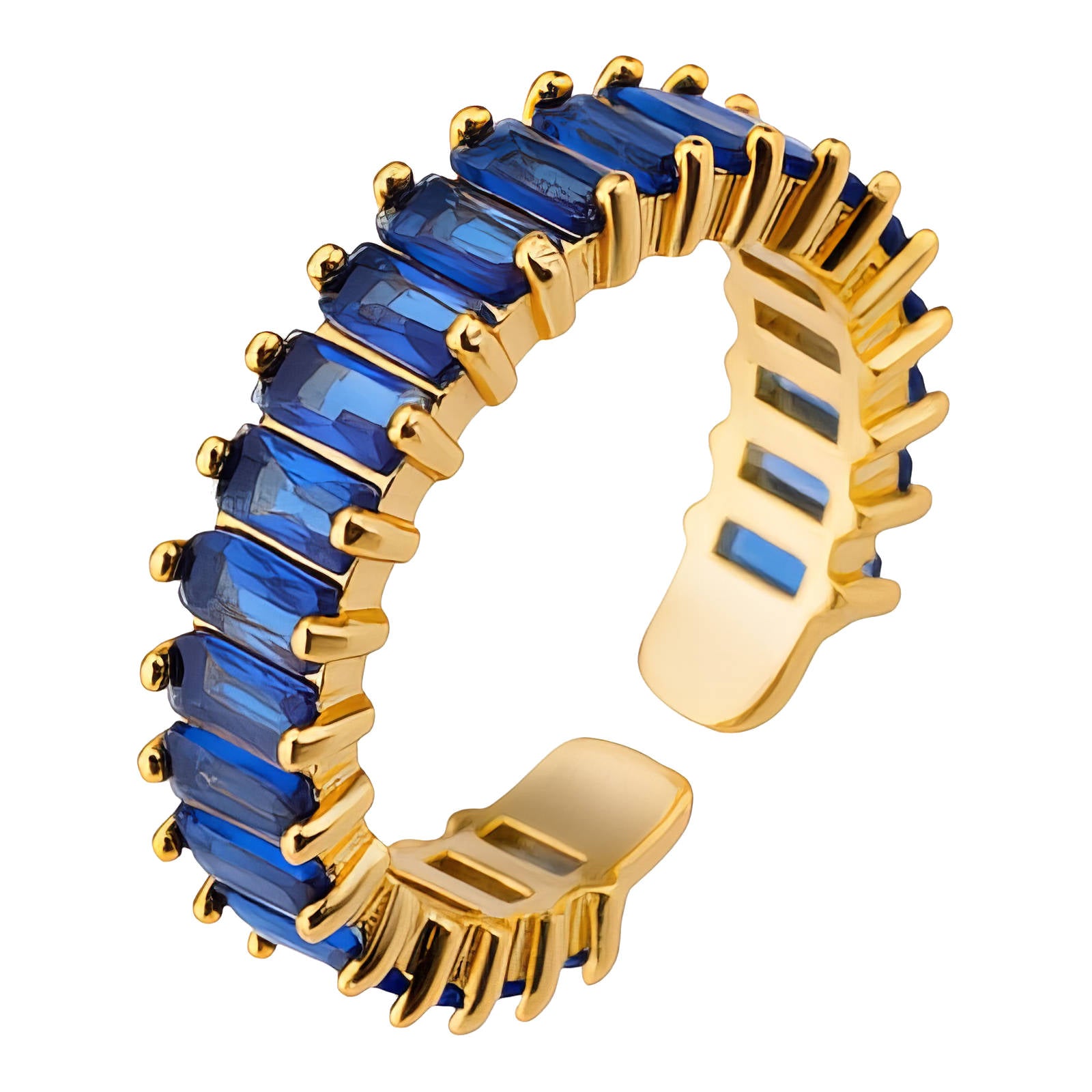 Sapphire Blue Baguette Ring